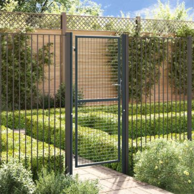 Portail de jardin,Porte de jardin,Portillons de jardin grillagé en acier galvanisé gris 100 x 200 cm