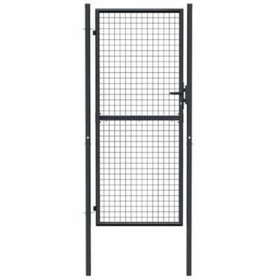 Portail de jardin,Porte de jardin,Portillons de jardin grillagé en acier galvanisé gris 100 x 200 cm