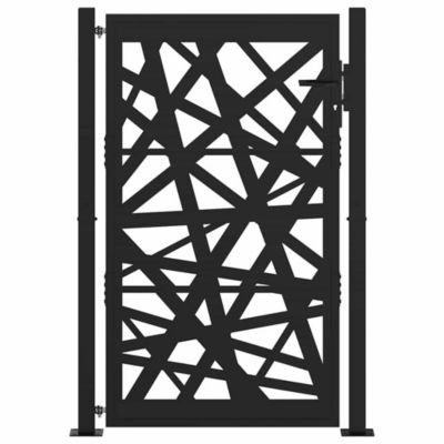 Portail de jardin,Porte de jardin,Portillons de jardin noir 100x150 cm en acier léger