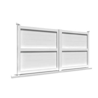 Portail double battant motorisé plein L 3000 x H 1907 mm (Blanc RAL9010)