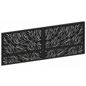 Portail en acier KM1272  - Noir -  400 x 150 cm - Serrure électrique