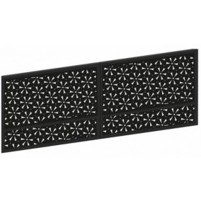 Portail en acier KM591  - Noir -  400 x 150 cm - Serrure électrique