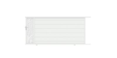 Portail en aluminium coulissant motorisé Fréjus blanc 350 cm