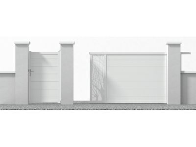 Portail en aluminium coulissant motorisé Fréjus blanc 350 cm