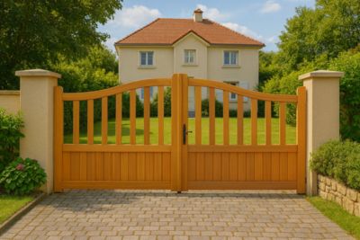 Portail En Bois Ajouree L3m X H1,10/1,30 Gd Menuiseries