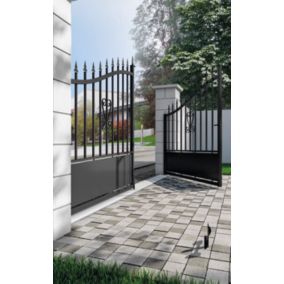 Portail fer Braga noir - 300 x h.120/174 cm