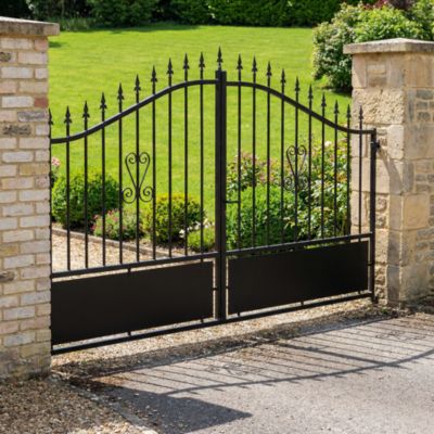 Portail fer Braga noir - 350 x h.120/174 cm
