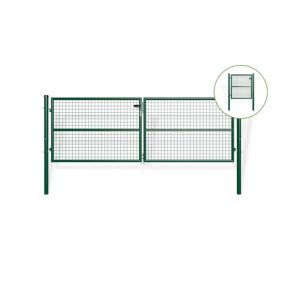 Portail grillagé 3m OLGA H.100cm + Portillon 1m OLGA H.100cm Vert