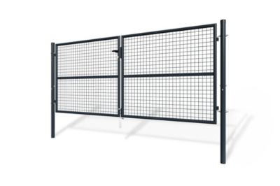 Portail grillagé 3m OLGA H.130cm + Portillon 1m OLGA H.130cm Gris