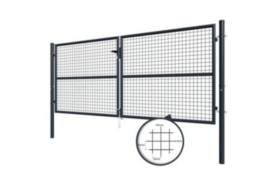 Portail grillagé 3m OLGA H.130cm + Portillon 1m OLGA H.130cm Gris