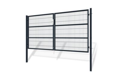 Portail grillagé 3m RAZO H.160cm + Portillon 1m RAZO H.160cm Gris