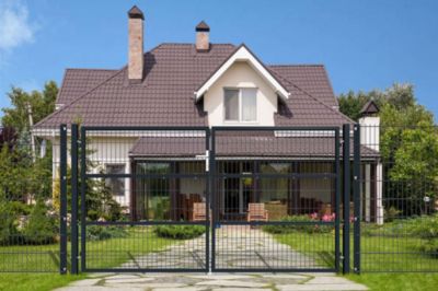 Portail grillagé 3m RAZO H.160cm + Portillon 1m RAZO H.160cm Gris