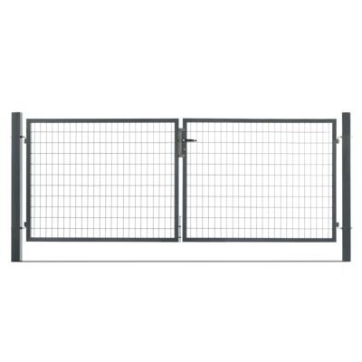 Portail grillagé acier galvanisé L 3m Gris anthracite H 1m20