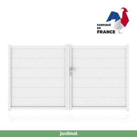 Portail Jardimat aluminium Chalon blanc 9016 - 300 x h.167 cm