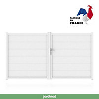Portail Jardimat aluminium Chalon blanc 9016 - 350 x h.167 cm