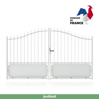 Portail Jardimat aluminium Ferney blanc 9016 - 300 x h.153/183 cm