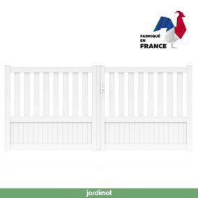 Portail Jardimat aluminium Garonne blanc 9016 - 300 x h.140 cm