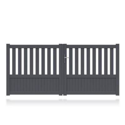 Portail Jardimat aluminium Garonne gris 7016 - 350 x h.140 cm