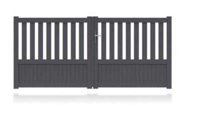 Portail Jardimat aluminium Garonne gris 7016 - 350 x h.140 cm