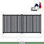 Portail Jardimat aluminium Genes gris 7016 - 300 x h.152 cm