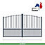 Portail Jardimat aluminium Landas gris 7016 - 350 x h.160/180 cm