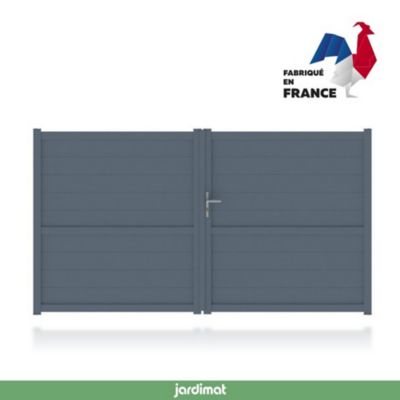 Portail Jardimat aluminium Perth gris anthracite - 350 x h.166 cm