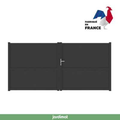 Portail Jardimat battant aluminium Perth noir - 300 x h.166 cm