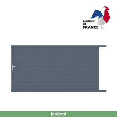 Portail Jardimat coulissant aluminium Alpes gris anthracite - 350 x h.190 cm