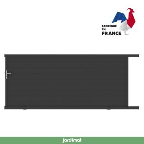 Portail Jardimat coulissant aluminium Alpes noir - 300 x h.160 cm