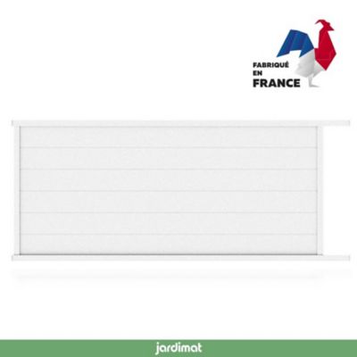 Portail Jardimat coulissant aluminium Chalon blanc 9016 - 400 x h.162 cm