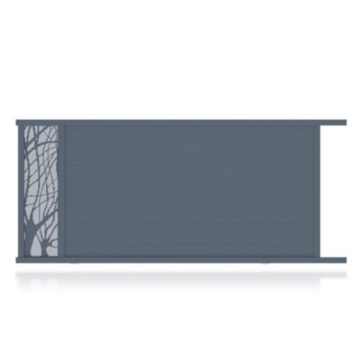 Portail Jardimat coulissant aluminium Fréjus gris 7016 - 400 x h.170 cm