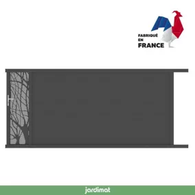 Portail Jardimat coulissant aluminium Frejus noir - 350 x h.170 cm