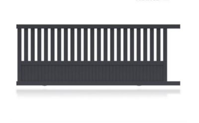Portail Jardimat coulissant aluminium Garonne gris 7016 - 350 x h.140 cm