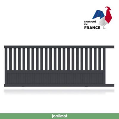 Portail Jardimat coulissant aluminium Garonne gris 7016 - 400 x h.140 cm