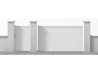 Portail Jardimat coulissant aluminium Lyon blanc - 350 x h.170 cm