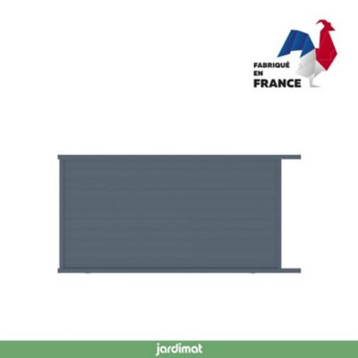 Portail Jardimat coulissant motorisé aluminium Alpes gris anthracite - 400 x h.190 cm