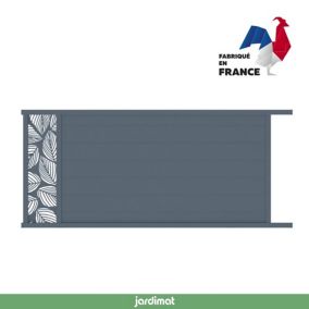 Portail Jardimat coulissant motorisé aluminium Frejus Tropical gris anthracite - 350 x h.170 cm