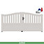 Portail Jardimat pvc Arlay chapeau de gendarme blanc 9016 - 300 x h.120/140 cm