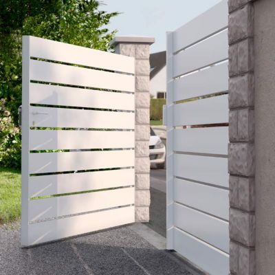 Portail Jardimat pvc Infiny recoupable blanc - 350 x h.160 cm