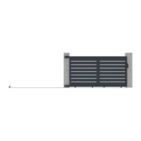 Portail électrique coulissant aluminium ajouré L324 x H165 cm anthracite - PRIMO