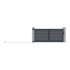 Portail électrique coulissant aluminium ajouré L374 x H165 cm anthracite - PRIMO