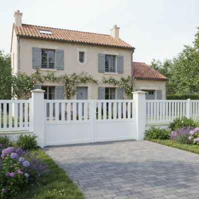 Portail pvc Naussac blanc - 300 x h.150 cm
