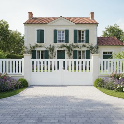 Portail pvc Naussac blanc - 300 x h.150 cm