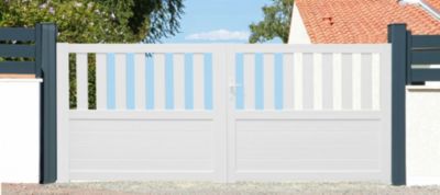 Portail pvc Naussac blanc - 350 x h.150 cm