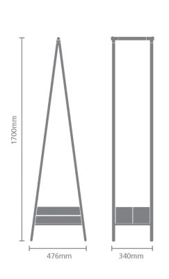 Portant à vêtements blanc l.34 x H.170 x P.47,6 cm, Brabantia Linn