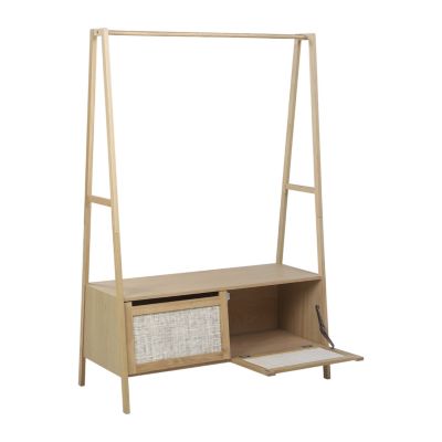 Portant à vêtements effet bois 1 étagère et 1 penderie 2 portes Homesight Arka l. 110 cm