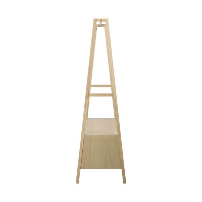 Portant à vêtements effet bois 1 étagère et 1 penderie 2 portes Homesight Arka l. 110 cm