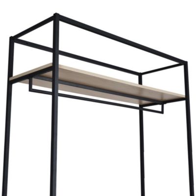 Portant à vêtements en bois et métal noir 4 étagères et 1 penderie Homesight June l. 160 cm