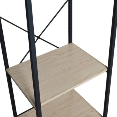 Portant à vêtements en bois et métal noir 4 étagères et 1 penderie Homesight June l. 160 cm