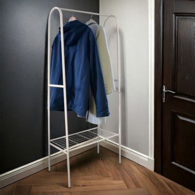 Portant à vêtements en métal beige Bridge 1 étagère et 1 penderie